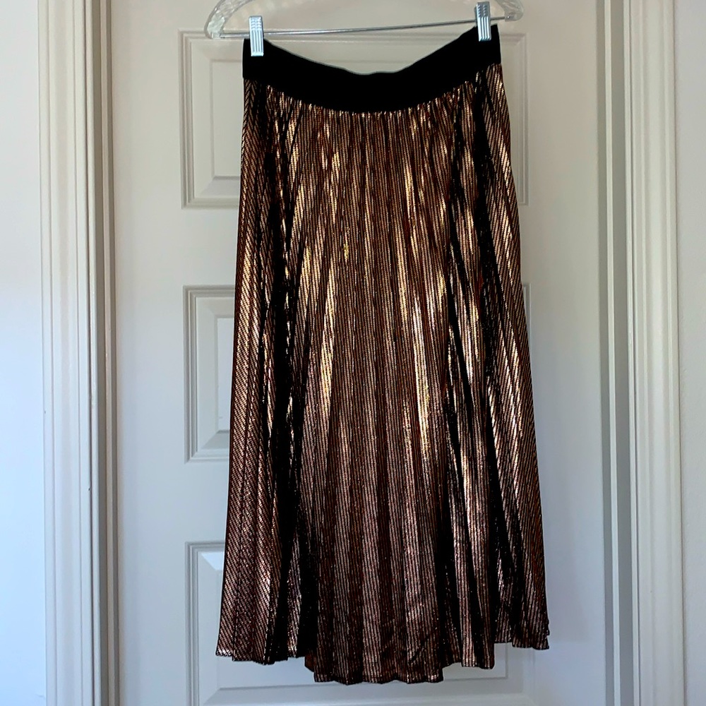 Maxi bronze Alfani accordion skirt M